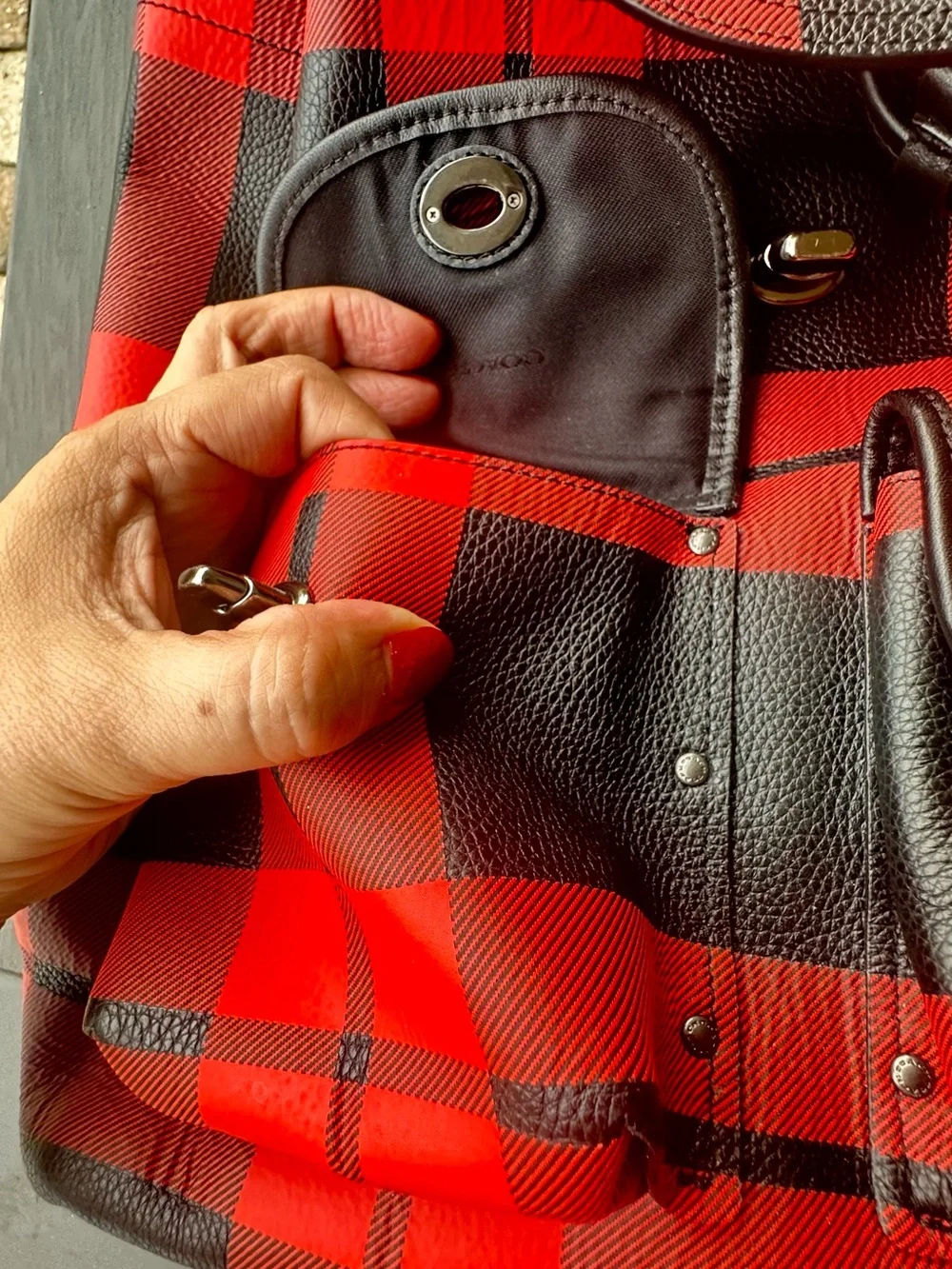 Coach Turnlock Tie Rucksack Backpack